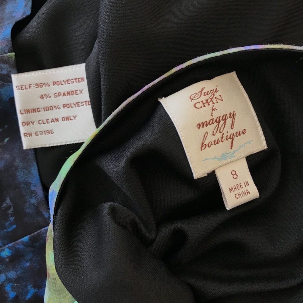 Suzi Chin side tie watercolor cocktail dress - Picture 8 of 8